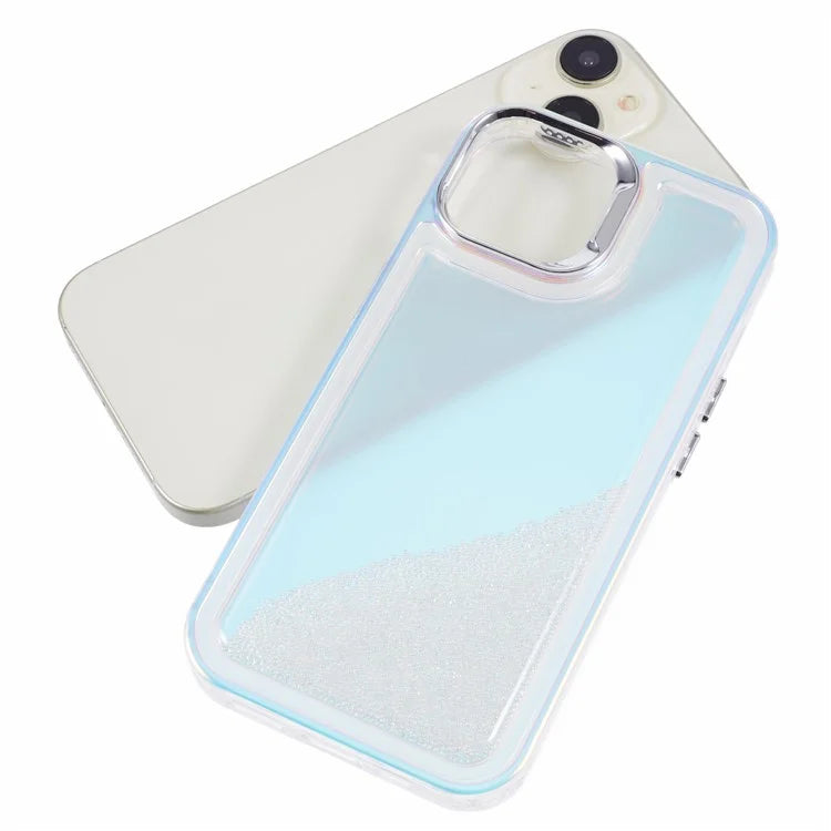 For iPhone 15 Cell Phone Cover Flowing Beads PC+TPU Back Case