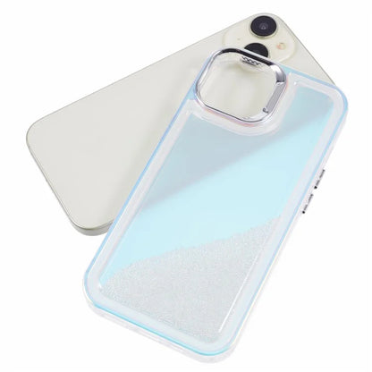 For iPhone 15 Cell Phone Cover Flowing Beads PC+TPU Back Case
