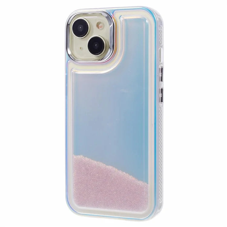 For iPhone 15 Cell Phone Cover Flowing Beads PC+TPU Back Case