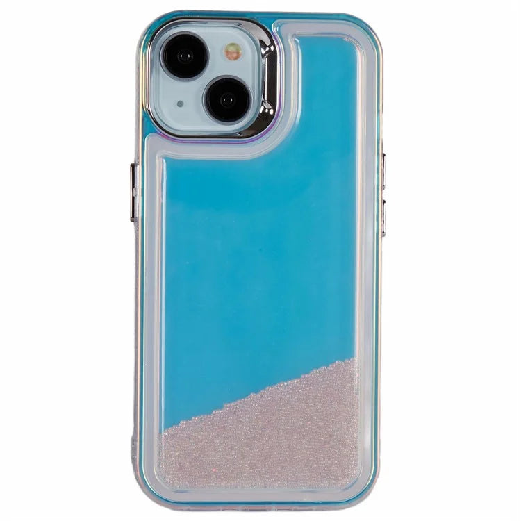 For iPhone 15 Cell Phone Cover Flowing Beads PC+TPU Back Case