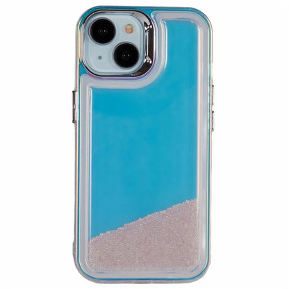 For iPhone 15 Cell Phone Cover Flowing Beads PC+TPU Back Case