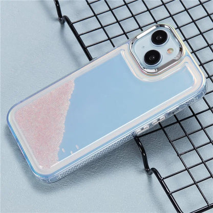 For iPhone 15 Cell Phone Cover Flowing Beads PC+TPU Back Case
