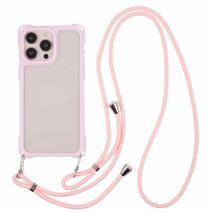 For iPhone 13 Pro Case PC+TPU Shockproof Phone Back Cover with Adjustable Strap