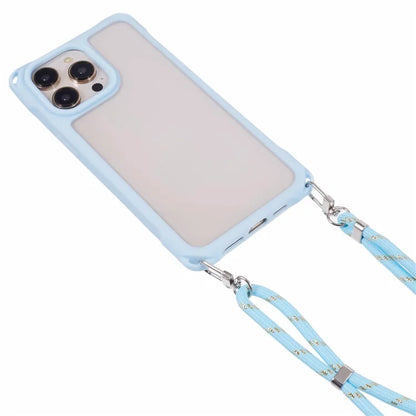 For iPhone 13 Pro Case PC+TPU Shockproof Phone Back Cover with Adjustable Strap