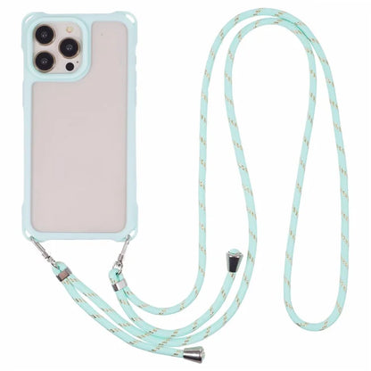 For iPhone 13 Pro Case PC+TPU Shockproof Phone Back Cover with Adjustable Strap