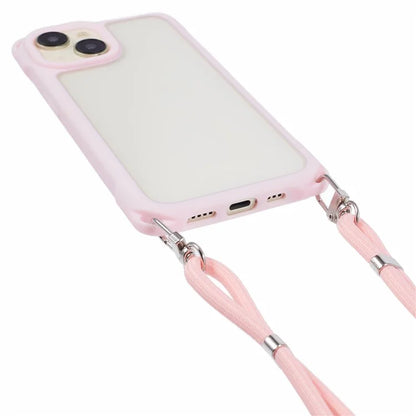For iPhone 14 Case PC+TPU Shockproof Phone Back Cover with Adjustable Strap