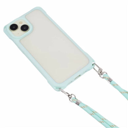 For iPhone 14 Case PC+TPU Shockproof Phone Back Cover with Adjustable Strap