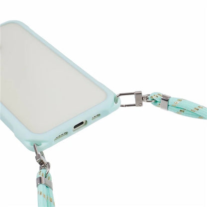 For iPhone 14 Case PC+TPU Shockproof Phone Back Cover with Adjustable Strap
