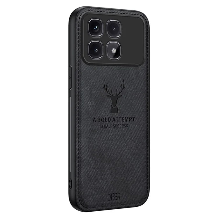 For Xiaomi Redmi K70 Ultra Case Deer Pattern Cloth Texture PU Leather Hybrid Phone Cover
