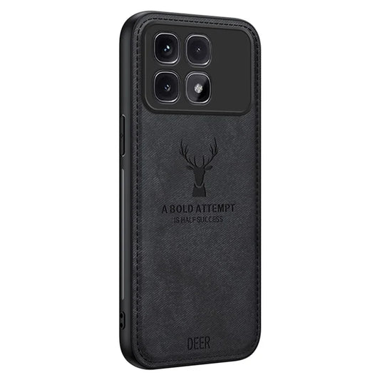 For Xiaomi Redmi K70 Ultra Case Deer Pattern Cloth Texture PU Leather Hybrid Phone Cover