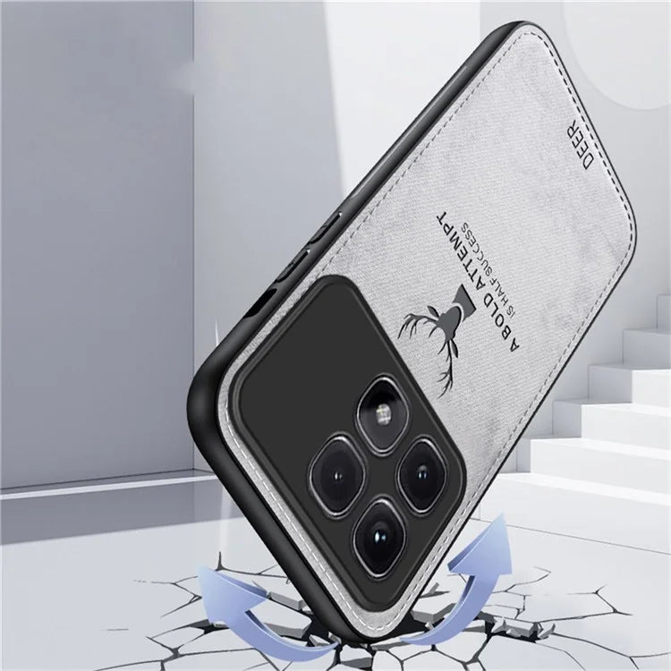 For Xiaomi Redmi K70 Ultra Case Deer Pattern Cloth Texture PU Leather Hybrid Phone Cover