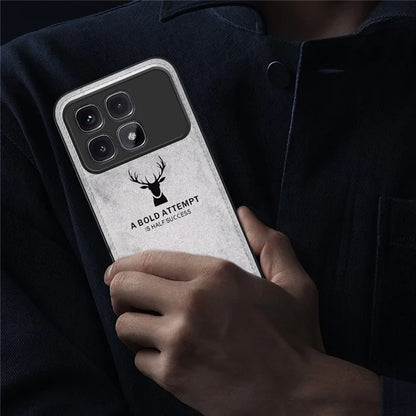 For Xiaomi Redmi K70 Ultra Case Deer Pattern Cloth Texture PU Leather Hybrid Phone Cover