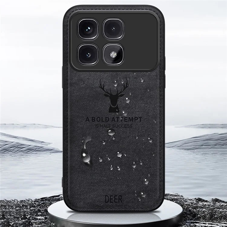 For Xiaomi Redmi K70 Ultra Case Deer Pattern Cloth Texture PU Leather Hybrid Phone Cover