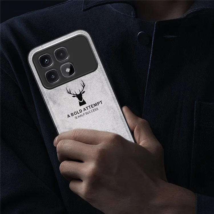 For Xiaomi Redmi K70 Ultra Case Deer Pattern Cloth Texture PU Leather Hybrid Phone Cover
