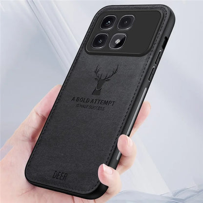 For Xiaomi Redmi K70 Ultra Case Deer Pattern Cloth Texture PU Leather Hybrid Phone Cover
