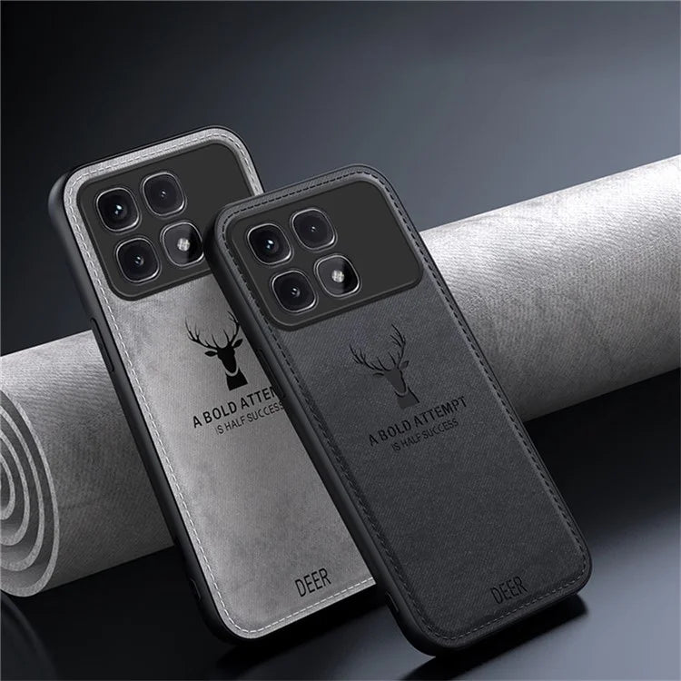 For Xiaomi Redmi K70 Ultra Case Deer Pattern Cloth Texture PU Leather Hybrid Phone Cover