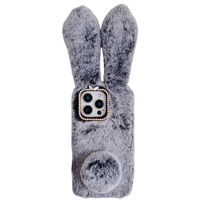 For iPhone 16 Pro Max Case Bunny Ears Furry Soft Warm TPU Phone Cover