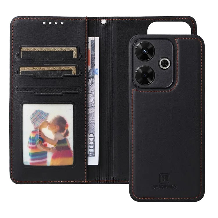 BETOPNICE 005 For Xiaomi Redmi 13 4G / Note 13R 5G / Poco M6 4G Wallet Case PU Leather Stand Phone Cover