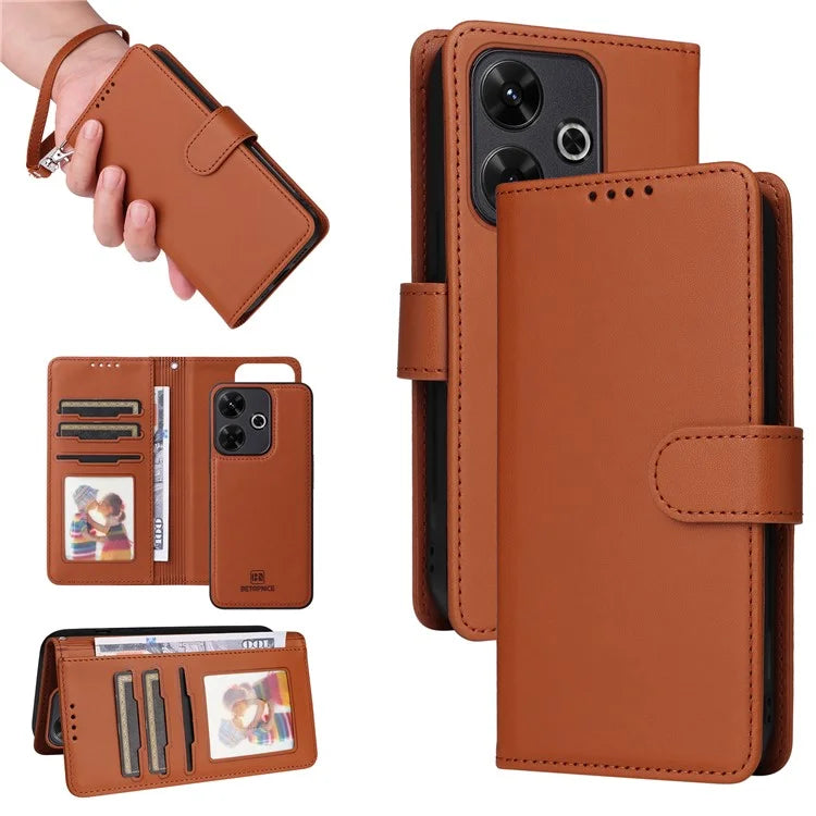 BETOPNICE 005 For Xiaomi Redmi 13 4G / Note 13R 5G / Poco M6 4G Wallet Case PU Leather Stand Phone Cover