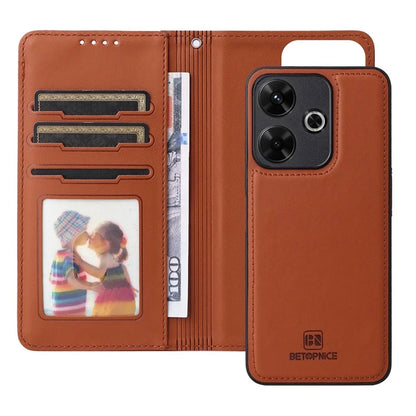 BETOPNICE 005 For Xiaomi Redmi 13 4G / Note 13R 5G / Poco M6 4G Wallet Case PU Leather Stand Phone Cover
