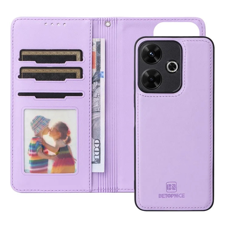 BETOPNICE 005 For Xiaomi Redmi 13 4G / Note 13R 5G / Poco M6 4G Wallet Case PU Leather Stand Phone Cover