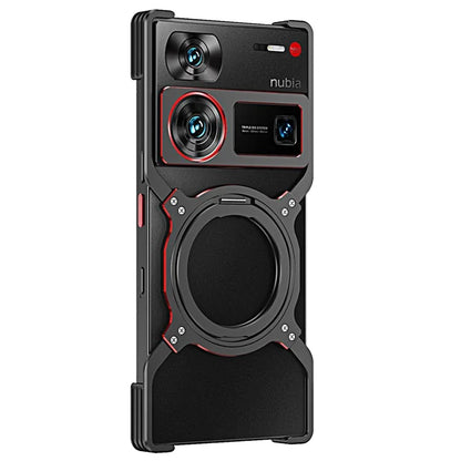 For ZTE nubia Z60 Ultra / Z60 Ultra Leading Kickstand Case Metal Bumper Magnetic Phone Cover