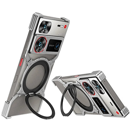 For ZTE nubia Z60 Ultra / Z60 Ultra Leading Kickstand Case Metal Bumper Magnetic Phone Cover