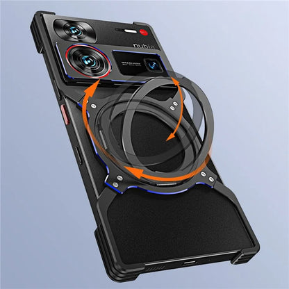 For ZTE nubia Z60 Ultra / Z60 Ultra Leading Kickstand Case Metal Bumper Magnetic Phone Cover