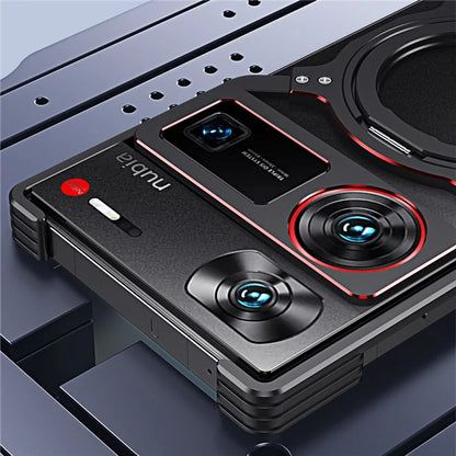 For ZTE nubia Z60 Ultra / Z60 Ultra Leading Kickstand Case Metal Bumper Magnetic Phone Cover