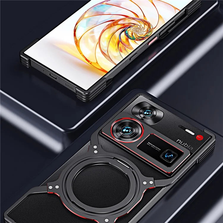 For ZTE nubia Z60 Ultra / Z60 Ultra Leading Kickstand Case Metal Bumper Magnetic Phone Cover