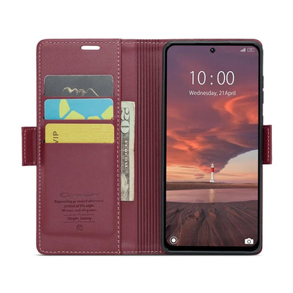CASEME 023 Series For Xiaomi Redmi 13 5G  /  13 4G  /  Note 13R 5G Case RFID Blocking Glossy Stand Phone Cover