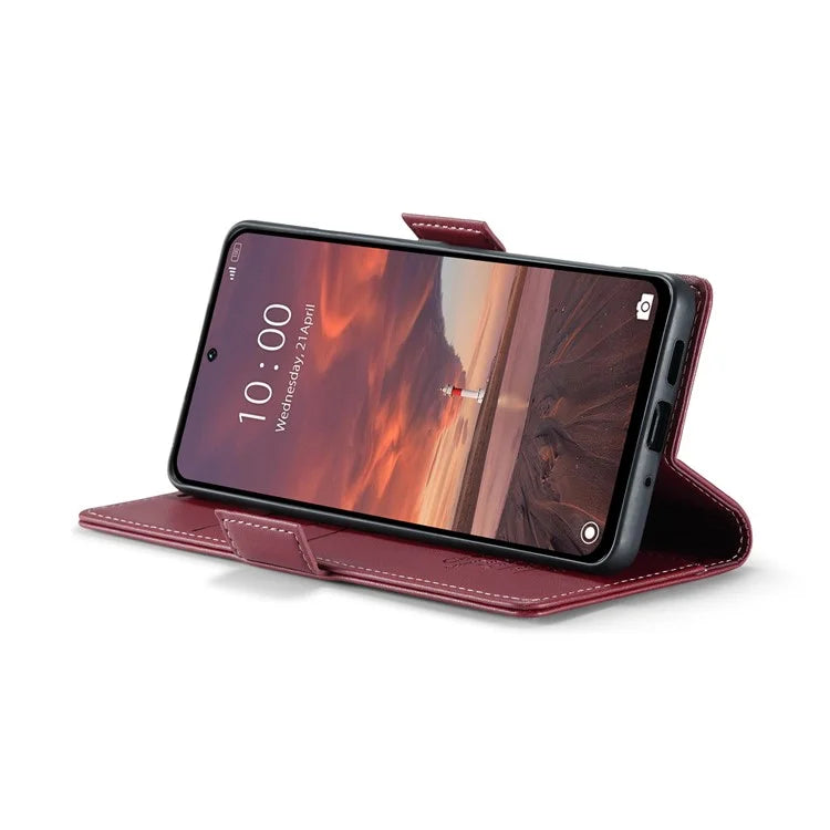 CASEME 023 Series For Xiaomi Redmi 13 5G  /  13 4G  /  Note 13R 5G Case RFID Blocking Glossy Stand Phone Cover