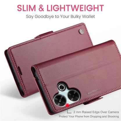CASEME 023 Series For Xiaomi Redmi 13 5G  /  13 4G  /  Note 13R 5G Case RFID Blocking Glossy Stand Phone Cover