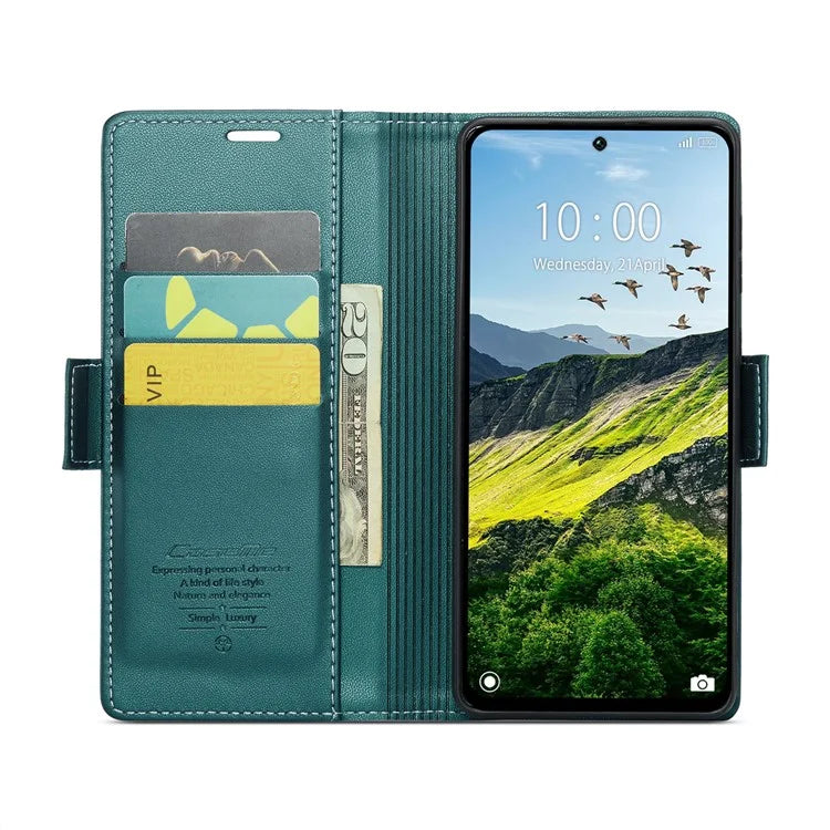 CASEME 023 Series For Xiaomi Redmi 13 5G  /  13 4G  /  Note 13R 5G Case RFID Blocking Glossy Stand Phone Cover