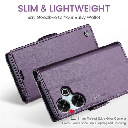 CASEME 023 Series For Xiaomi Redmi 13 5G  /  13 4G  /  Note 13R 5G Case RFID Blocking Glossy Stand Phone Cover
