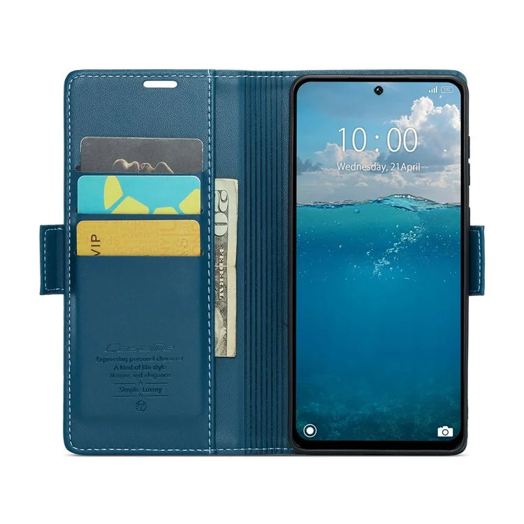 CASEME 023 Series For Xiaomi Redmi 13 5G  /  13 4G  /  Note 13R 5G Case RFID Blocking Glossy Stand Phone Cover