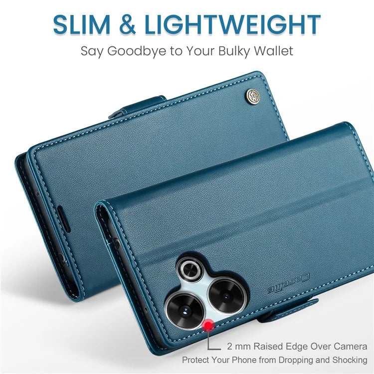 CASEME 023 Series For Xiaomi Redmi 13 5G  /  13 4G  /  Note 13R 5G Case RFID Blocking Glossy Stand Phone Cover