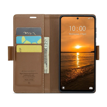 CASEME 023 Series For Xiaomi Redmi 13 5G  /  13 4G  /  Note 13R 5G Case RFID Blocking Glossy Stand Phone Cover