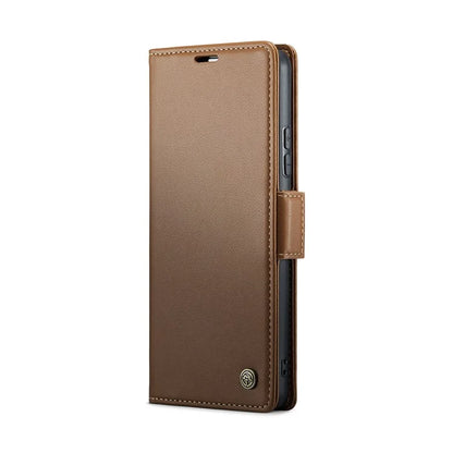 CASEME 023 Series For Xiaomi Redmi 13 5G  /  13 4G  /  Note 13R 5G Case RFID Blocking Glossy Stand Phone Cover