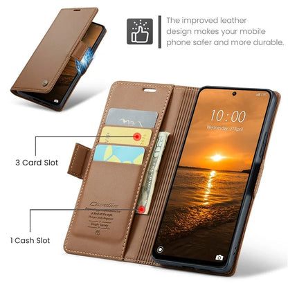CASEME 023 Series For Xiaomi Redmi 13 5G  /  13 4G  /  Note 13R 5G Case RFID Blocking Glossy Stand Phone Cover