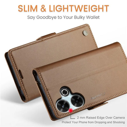 CASEME 023 Series For Xiaomi Redmi 13 5G  /  13 4G  /  Note 13R 5G Case RFID Blocking Glossy Stand Phone Cover
