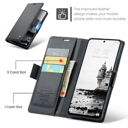 CASEME 023 Series For Xiaomi Redmi 13 5G  /  13 4G  /  Note 13R 5G Case RFID Blocking Glossy Stand Phone Cover