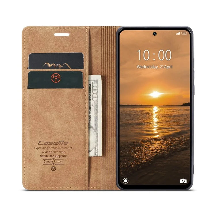 CASEME 013 Series For Xiaomi Redmi 13 5G  /  13 4G  /  Redmi Note 13R 5G Case Card Holder Stand Leather Phone Cover