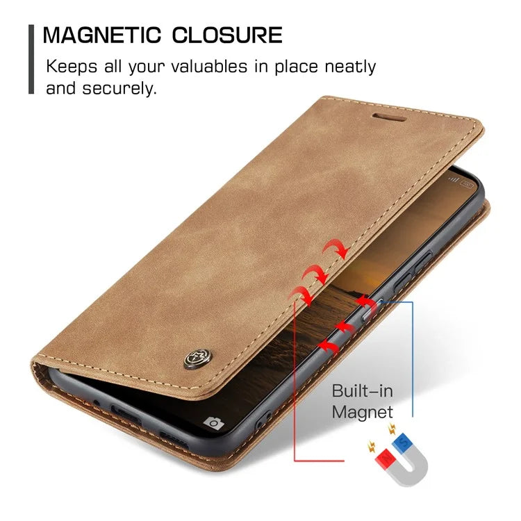 CASEME 013 Series For Xiaomi Redmi 13 5G  /  13 4G  /  Redmi Note 13R 5G Case Card Holder Stand Leather Phone Cover