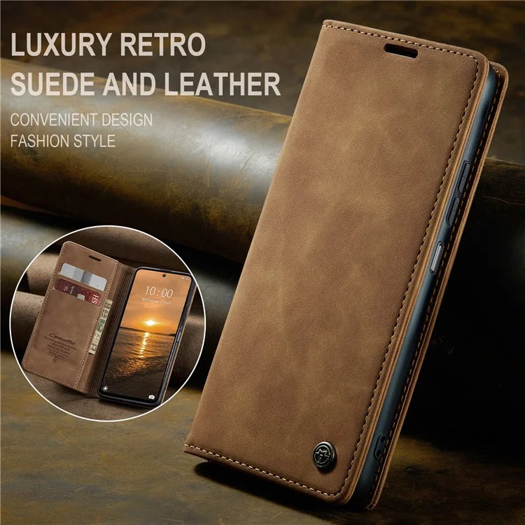 CASEME 013 Series For Xiaomi Redmi 13 5G  /  13 4G  /  Redmi Note 13R 5G Case Card Holder Stand Leather Phone Cover