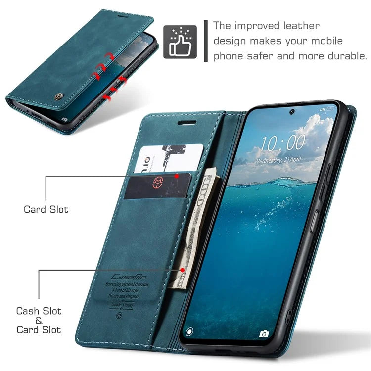 CASEME 013 Series For Xiaomi Redmi 13 5G  /  13 4G  /  Redmi Note 13R 5G Case Card Holder Stand Leather Phone Cover