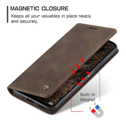 CASEME 013 Series For Xiaomi Redmi 13 5G  /  13 4G  /  Redmi Note 13R 5G Case Card Holder Stand Leather Phone Cover
