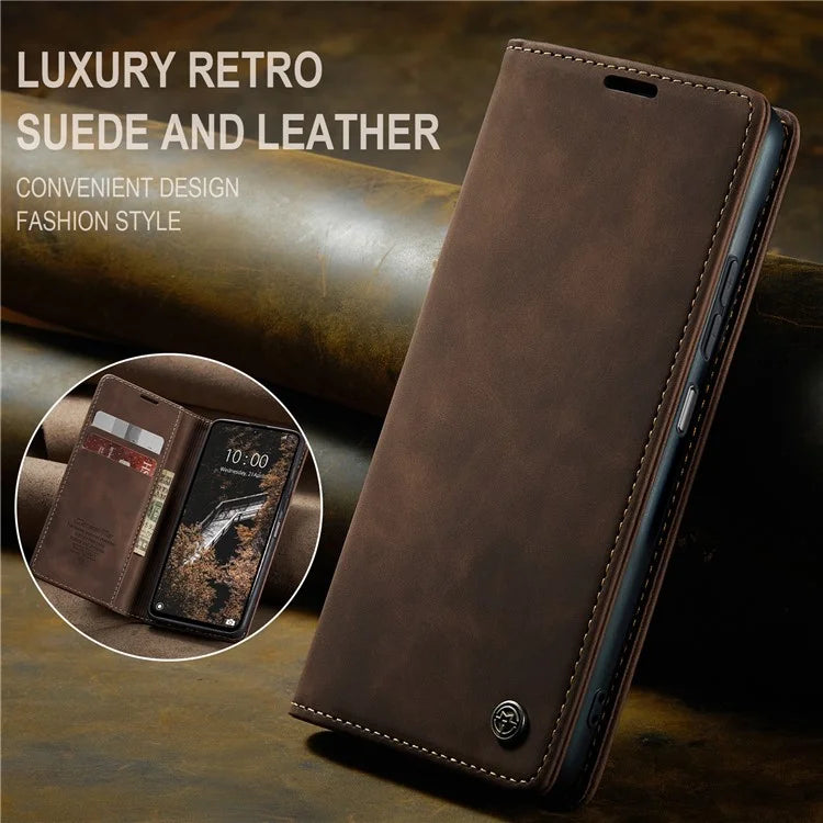 CASEME 013 Series For Xiaomi Redmi 13 5G  /  13 4G  /  Redmi Note 13R 5G Case Card Holder Stand Leather Phone Cover