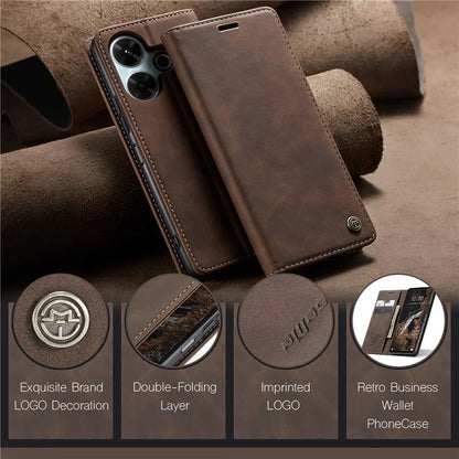 CASEME 013 Series For Xiaomi Redmi 13 5G  /  13 4G  /  Redmi Note 13R 5G Case Card Holder Stand Leather Phone Cover