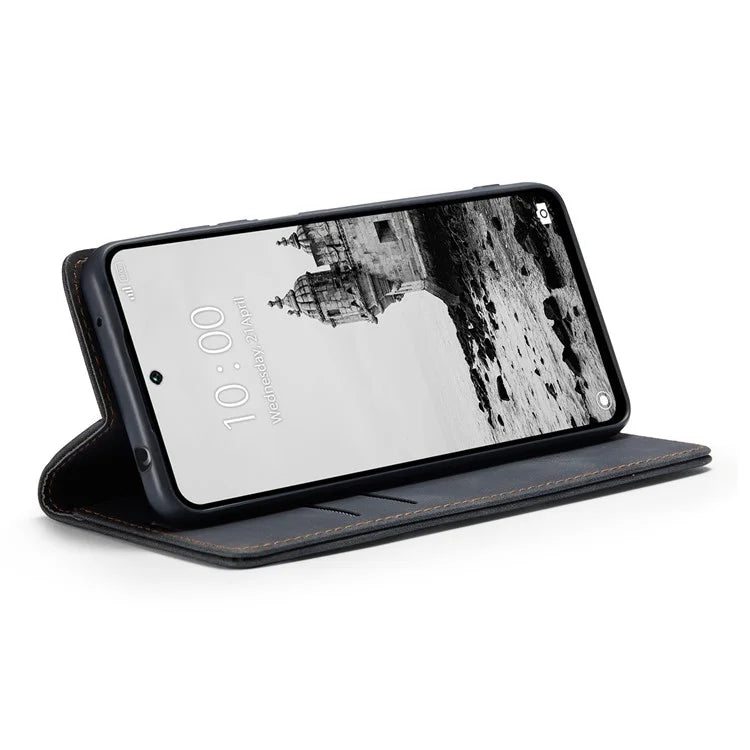 CASEME 013 Series For Xiaomi Redmi 13 5G  /  13 4G  /  Redmi Note 13R 5G Case Card Holder Stand Leather Phone Cover